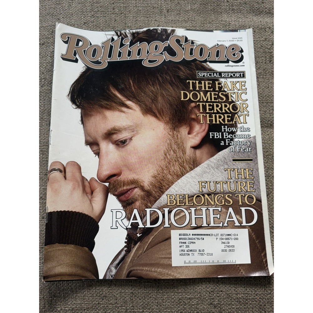 Y2k Vintage Rolling Stone Magazine Issue 1045 2008 Radiohead Thom Yorke Alt Rock